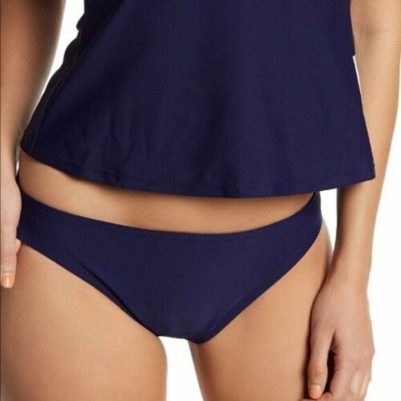 adidas Women's Bikini Bottoms XL Navy Hipster Swim Brief Volley Sexy Logo New - Picture 2 of 8